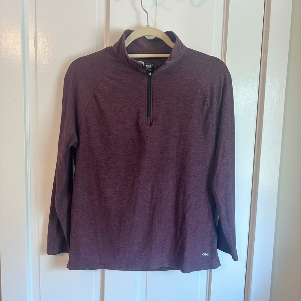 Legend Breathe Mens Small Quarter Zip Pullover Heathered Plum Purple Activewear